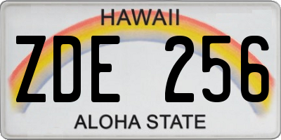 HI license plate ZDE256