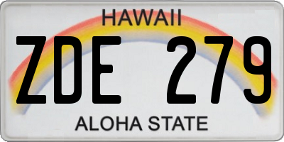 HI license plate ZDE279