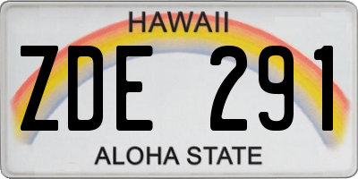 HI license plate ZDE291