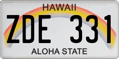 HI license plate ZDE331