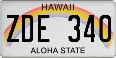 HI license plate ZDE340
