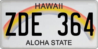 HI license plate ZDE364