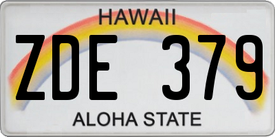 HI license plate ZDE379