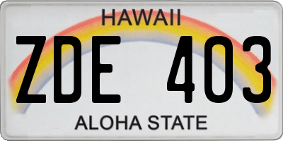 HI license plate ZDE403