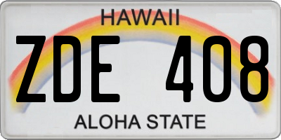 HI license plate ZDE408