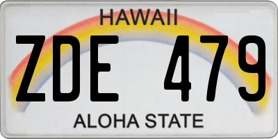 HI license plate ZDE479