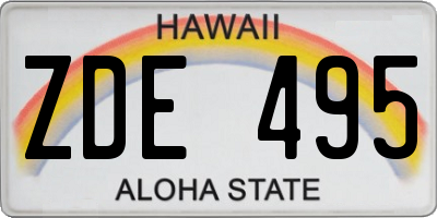 HI license plate ZDE495