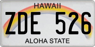 HI license plate ZDE526