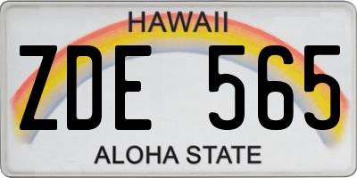 HI license plate ZDE565