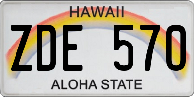 HI license plate ZDE570