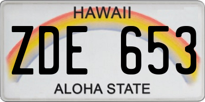 HI license plate ZDE653