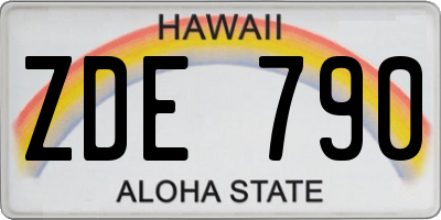 HI license plate ZDE790