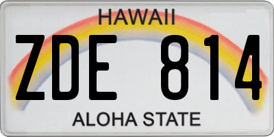 HI license plate ZDE814