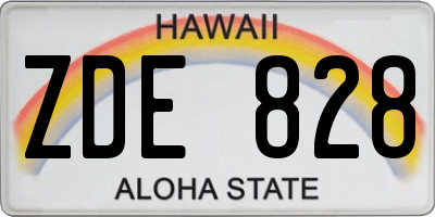 HI license plate ZDE828