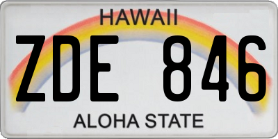 HI license plate ZDE846