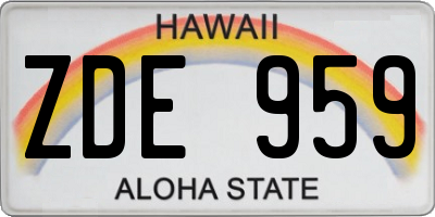 HI license plate ZDE959