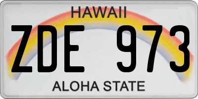 HI license plate ZDE973