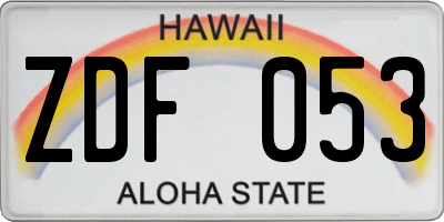 HI license plate ZDF053