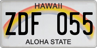 HI license plate ZDF055
