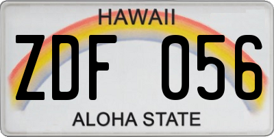 HI license plate ZDF056