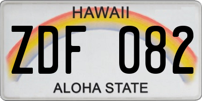 HI license plate ZDF082