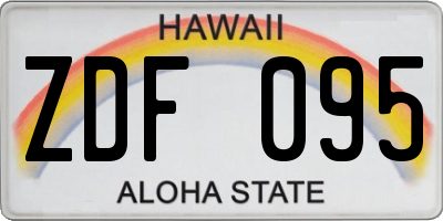 HI license plate ZDF095