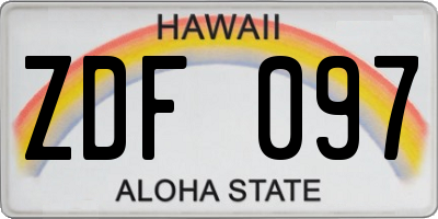 HI license plate ZDF097