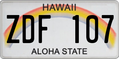 HI license plate ZDF107