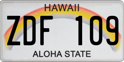 HI license plate ZDF109