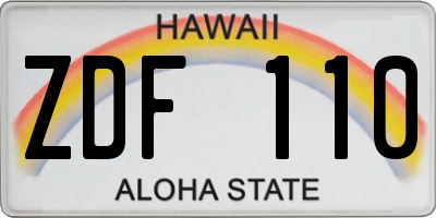 HI license plate ZDF110