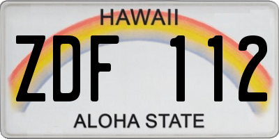 HI license plate ZDF112