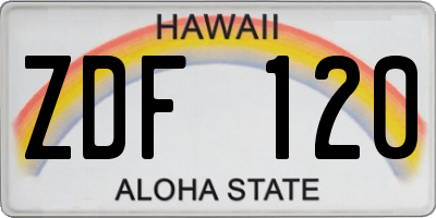 HI license plate ZDF120