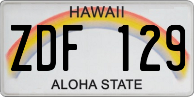 HI license plate ZDF129