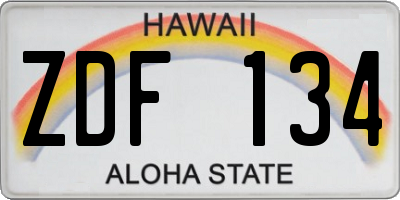 HI license plate ZDF134