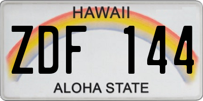 HI license plate ZDF144