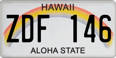 HI license plate ZDF146