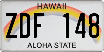 HI license plate ZDF148