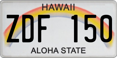 HI license plate ZDF150