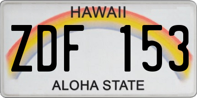 HI license plate ZDF153
