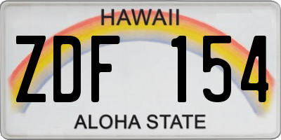 HI license plate ZDF154