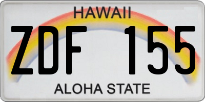 HI license plate ZDF155