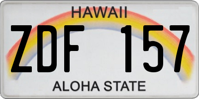 HI license plate ZDF157