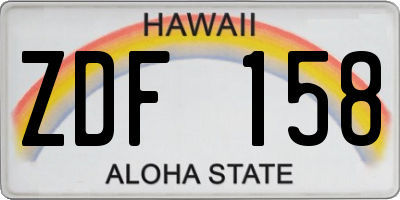 HI license plate ZDF158