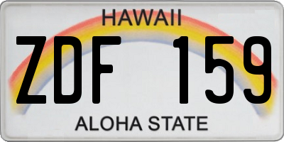 HI license plate ZDF159
