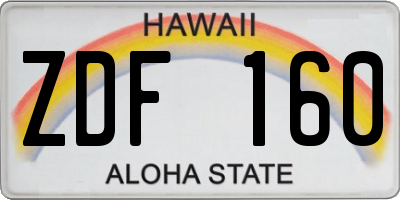 HI license plate ZDF160