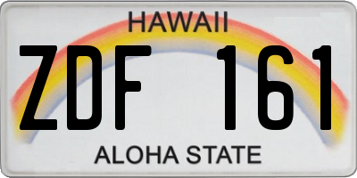 HI license plate ZDF161
