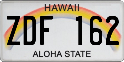 HI license plate ZDF162