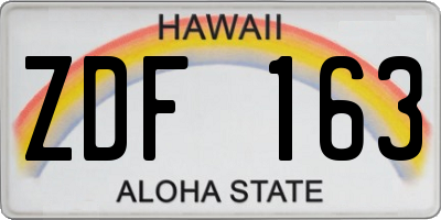 HI license plate ZDF163