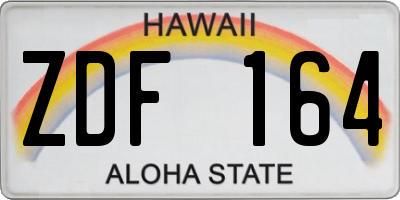 HI license plate ZDF164