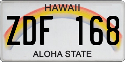 HI license plate ZDF168